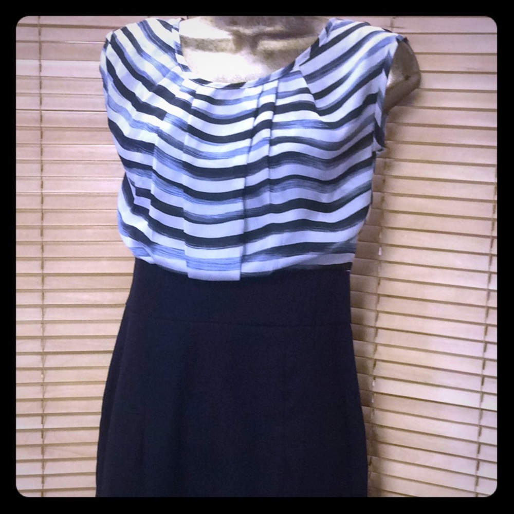 🐞 AB Studio White & Grey & Black Dress